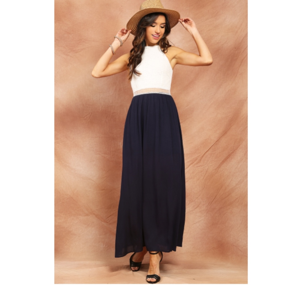 Papaya Lace Maxi Dress